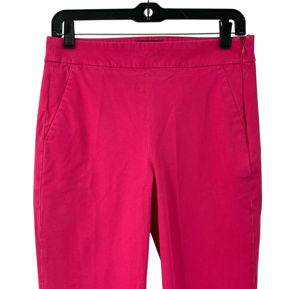 J. Crew Remi Women's Fushia Bi-Stretch Cotton Ankle Crop Pant Back Seam Size 6‎